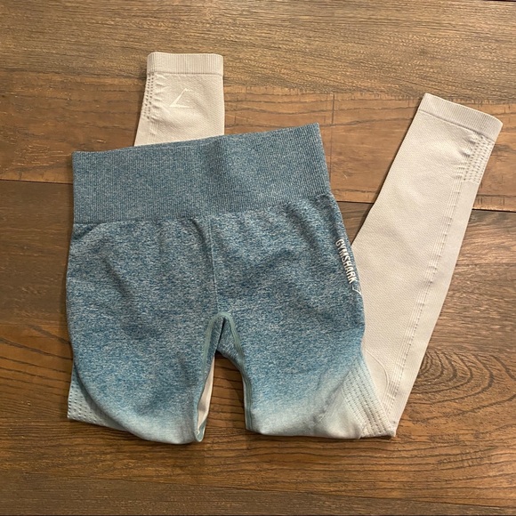 Gymshark seamless ombré leggings deep teal/ice blue S - Picture 5 of 8